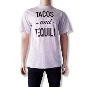 "Tacos and Tequila" Light Gray Graphic T-Shirt by Coastal Industries
